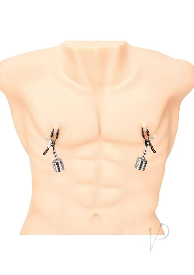 Prowler RED Nipple Clips With Removeable Magnetic Weights Stainless Steel Prowler Red Male Sex Toys