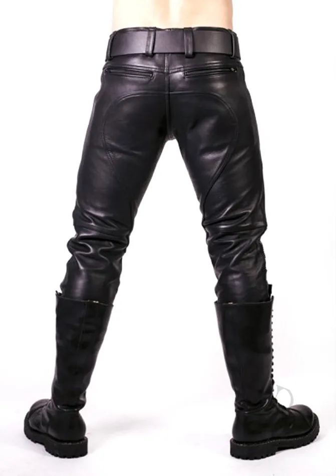 Prowler RED Prowler Leather Jeans 36in Black Prowler Red Restraints