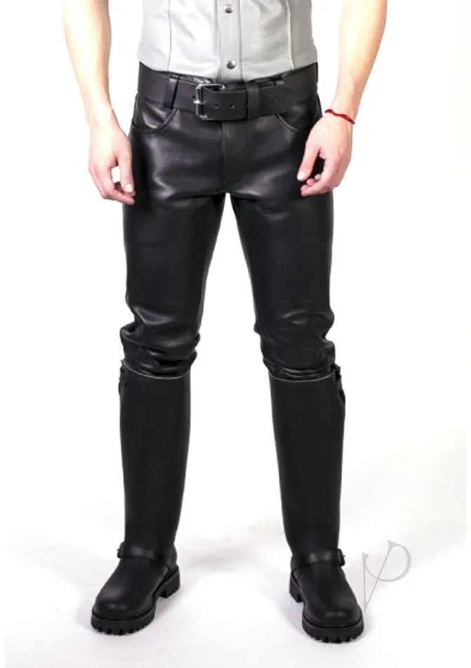 Prowler Red Restraints Prowler RED Leather Jeans 28in Black