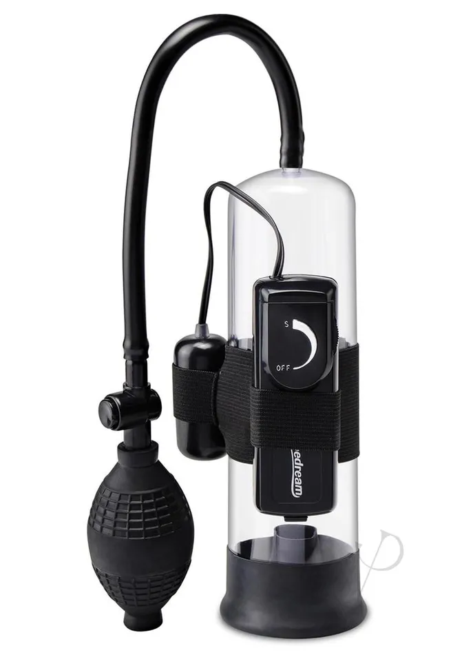 Pump Worx Pump Worx Beginners Vibrating Pump Advanced Penis Enlargement System Clear and Black Male Sex Toys