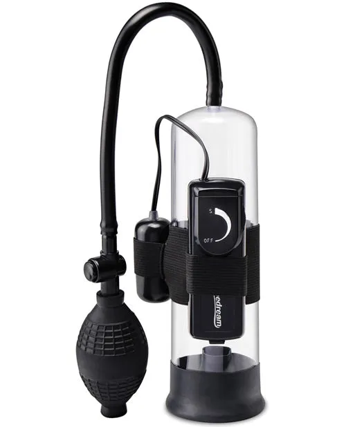 Pump Worx Pump Worx Beginners Vibrating Pump Advanced Penis Enlargement System Clear and Black Male Sex Toys