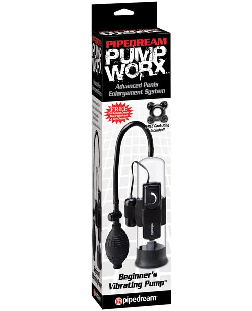Pump Worx Pump Worx Beginners Vibrating Pump Advanced Penis Enlargement System Clear and Black Male Sex Toys