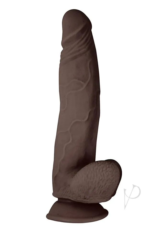 Realcocks Realcocks Dual Layered 6 Bendable Dildo Curved 8in Chocolate Dildos