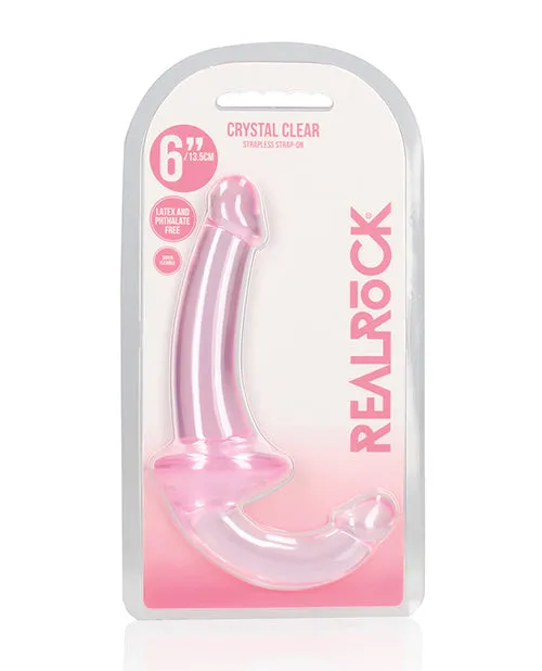 RealRock Crystal Clear Strapless StrapOn 6 Pink Real Rock Female Sex Toys