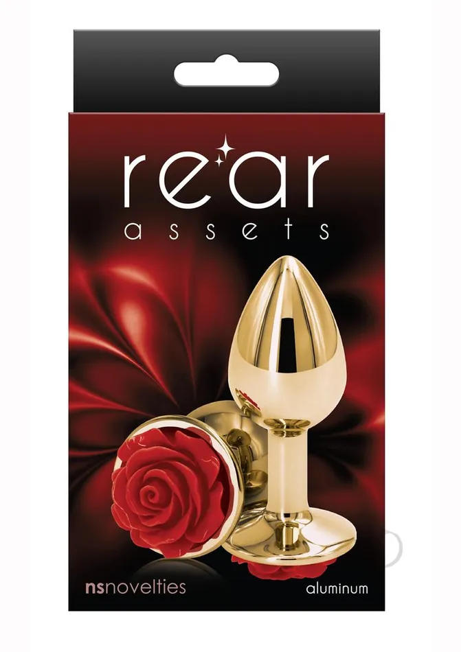 Rear Assets Rose Aluminum Anal Plug Small RedGold Rear Assets Anal