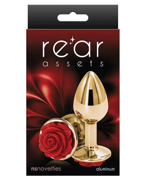 Rear Assets Rose Aluminum Anal Plug Small RedGold Rear Assets Anal Rear Assets Rose Aluminum Anal Plug Small RedGold Rear Assets Anal