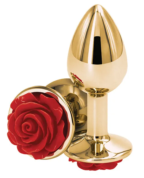 Rear Assets Rose Aluminum Anal Plug Small RedGold Rear Assets Anal Rear Assets Rose Aluminum Anal Plug Small RedGold Rear Assets Anal