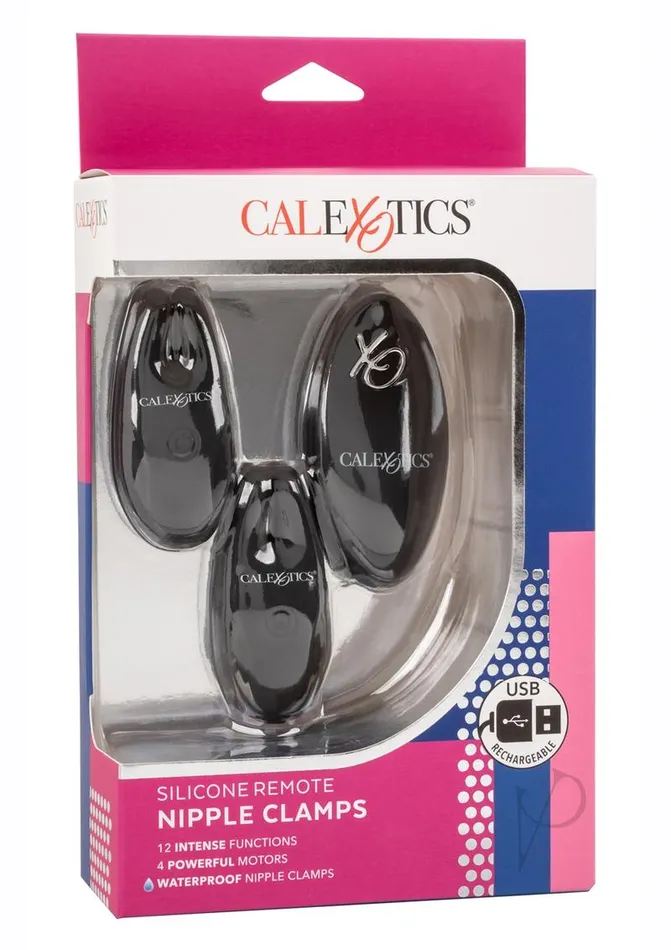 Remote Controlled Vibes Female Sex Toys Silicone Rechargeable Nipple Clamps with Remote Control Black Remote Controlled Vibes Female Sex Toys Silicone Rechargeable Nipple Clamps with Remote Control Black