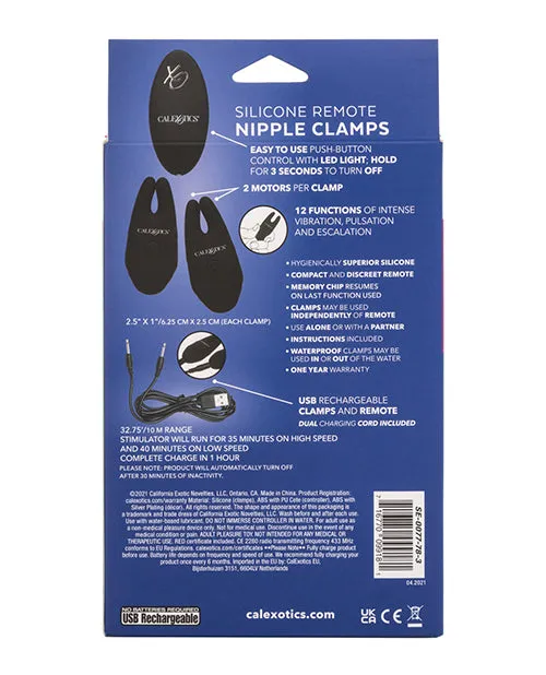 Remote Controlled Vibes Female Sex Toys Silicone Rechargeable Nipple Clamps with Remote Control Black Remote Controlled Vibes Female Sex Toys Silicone Rechargeable Nipple Clamps with Remote Control Black