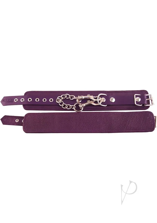 Restraints Rouge Rouge Plain Leather Adjustable Ankle Cuffs Purple