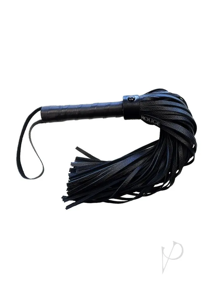 Rouge Anal Rouge Long Leather Flogger Black