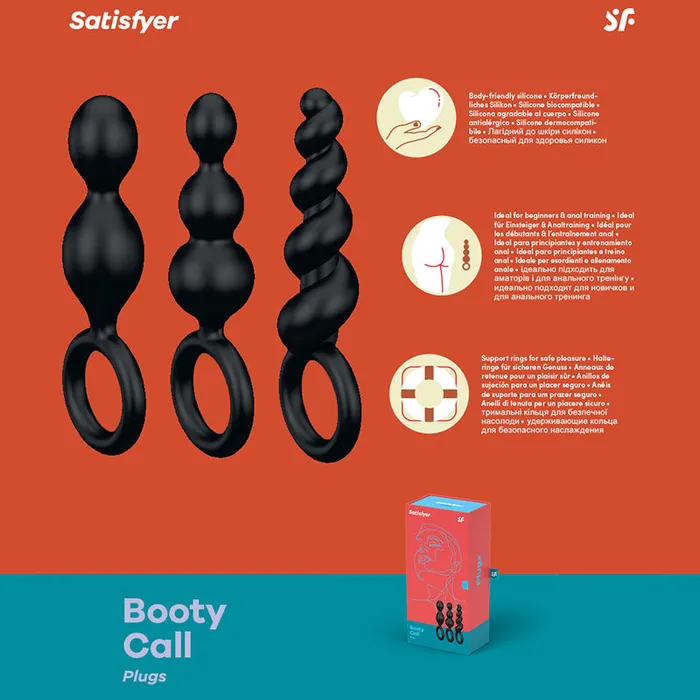Satisfyer Anal Satisfyer Booty Call Black Butt Plugs 3 Pack