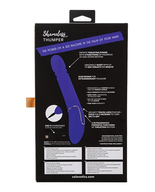 Shameless Shameless Slim Thumper Silicone Rechargeable Thrusting Vibrator Blue Vibrators Shameless Shameless Slim Thumper Silicone Rechargeable Thrusting Vibrator Blue Vibrators
