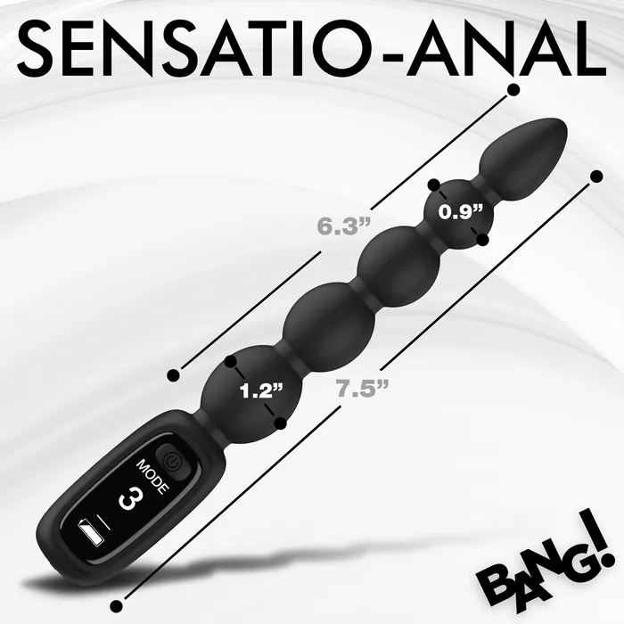 Silicone Anal Beads with Digital Display Bang Male Sex Toys