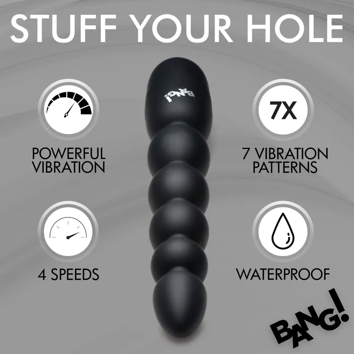 Silicone Anal Beads with Digital Display Bang Male Sex Toys