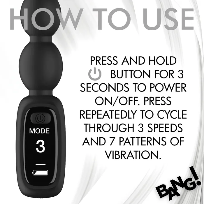 Silicone Anal Beads with Digital Display Bang Male Sex Toys