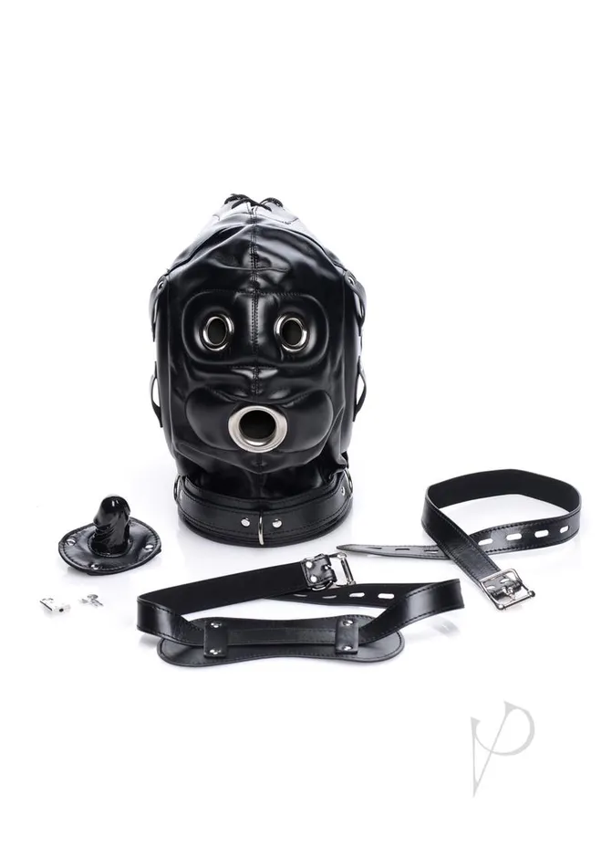 Strict Strict Bondage Hood with Penis Gag Black Couples