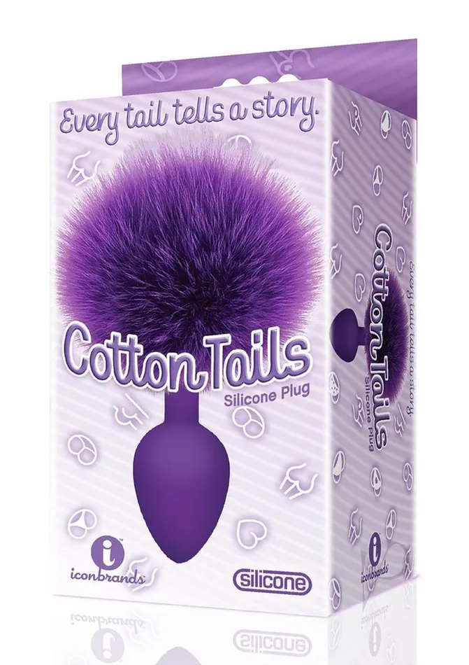 The 9s Cottontails Silicone Bunny Tail Butt Plug Purple The 9s Anal