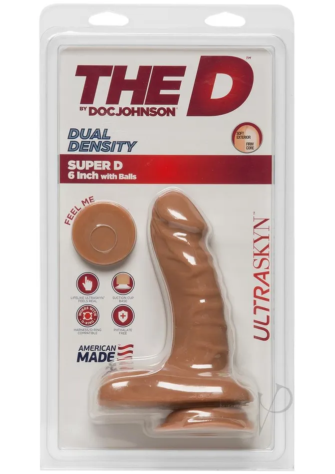 The D Female Sex Toys The D Super D Ultraskyn Dildo with Balls 6in Caramel The D Female Sex Toys The D Super D Ultraskyn Dildo with Balls 6in Caramel