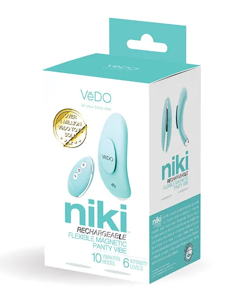 VeDO Niki Rechargeable Panty Vibe Tease Me Turquoise Vedo Vibrators VeDO Niki Rechargeable Panty Vibe Tease Me Turquoise Vedo Vibrators