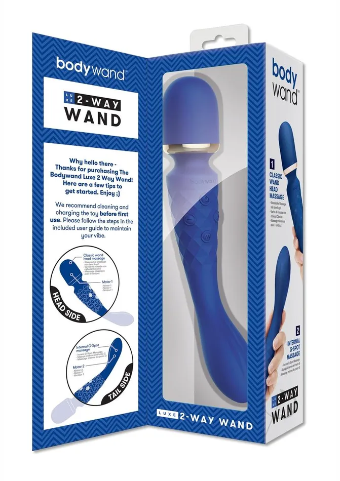 Vibrators Bodywand Bodywand Luxe 2Way Wand Massager Blue