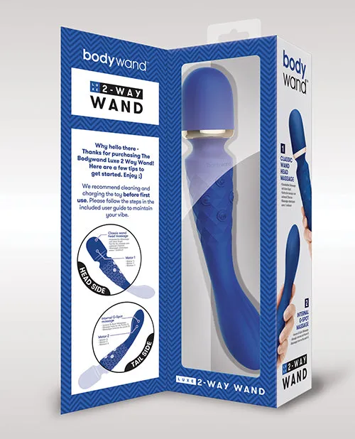 Vibrators Bodywand Bodywand Luxe 2Way Wand Massager Blue Vibrators Bodywand Bodywand Luxe 2Way Wand Massager Blue