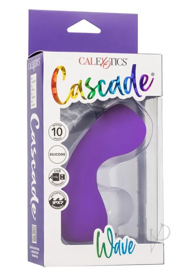 Vibrators Cascade Wave Rechargeable Silicone Vibrator Purple Cascade