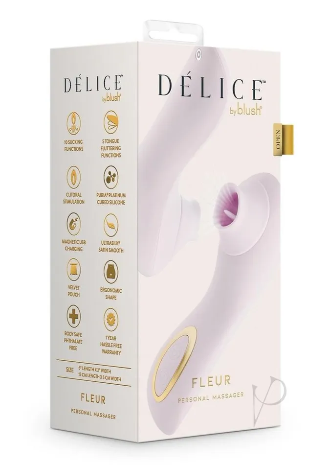 Vibrators Delice Delice Fleur Air Pulsing Vibrator Rechargeable Silicone Clitoral Vibrator Barely Purple Vibrators Delice Delice Fleur Air Pulsing Vibrator Rechargeable Silicone Clitoral Vibrator Barely Purple