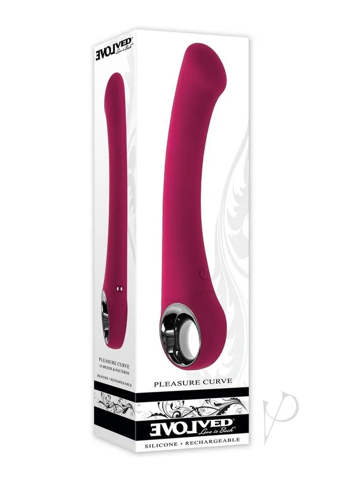 Vibrators Evolved Pleasure Curve Rechargeable Silicone GSpot Vibrator Red