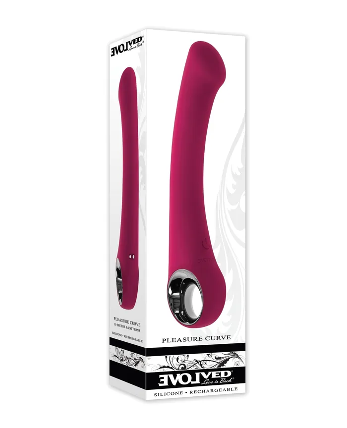 Vibrators Evolved Pleasure Curve Rechargeable Silicone GSpot Vibrator Red