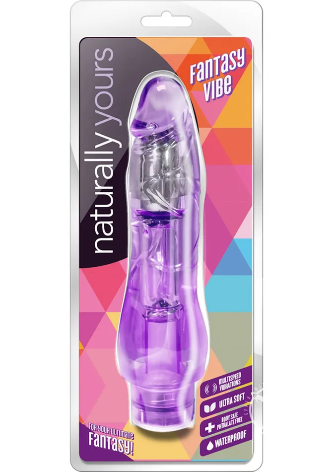 Vibrators Naturally Yours Naturally Yours Fantasy Vibrating Dildo 85in Purple Vibrators Naturally Yours Naturally Yours Fantasy Vibrating Dildo 85in Purple