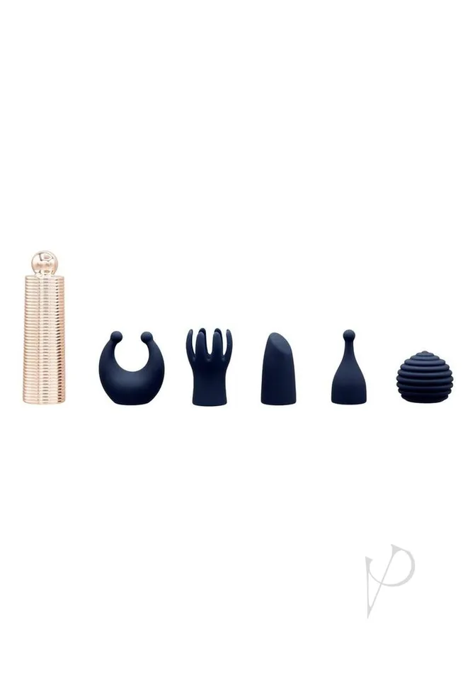 Vibrators Pillowtalk Pillow Talk Secrets Desires Rechargeable Silicone Bullet Set 6 Piece Navy BlueRose Gold