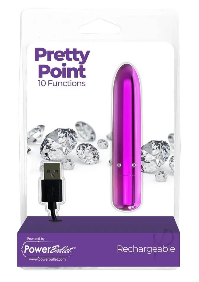 Vibrators Powerbullet PowerBullet Pretty Point Rechargeable Bullet Vibrator Purple Vibrators Powerbullet PowerBullet Pretty Point Rechargeable Bullet Vibrator Purple
