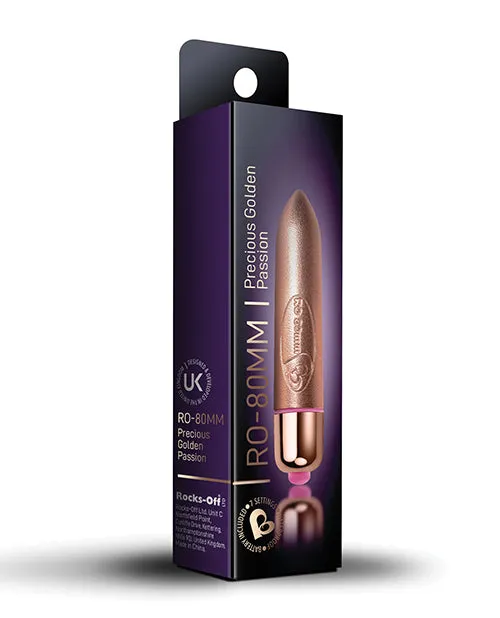Vibrators Rocks Off Rocks Off Precious Golden Passion Colored RO80 mm Bullet 7 Speed Gold