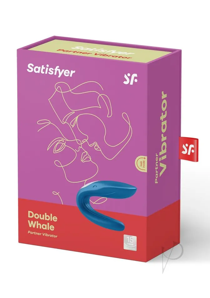 Vibrators Satisfyer Double Whale Silicone USB Rechargeable Couples Vibrator Blue Satisfyer Vibrators Satisfyer Double Whale Silicone USB Rechargeable Couples Vibrator Blue Satisfyer