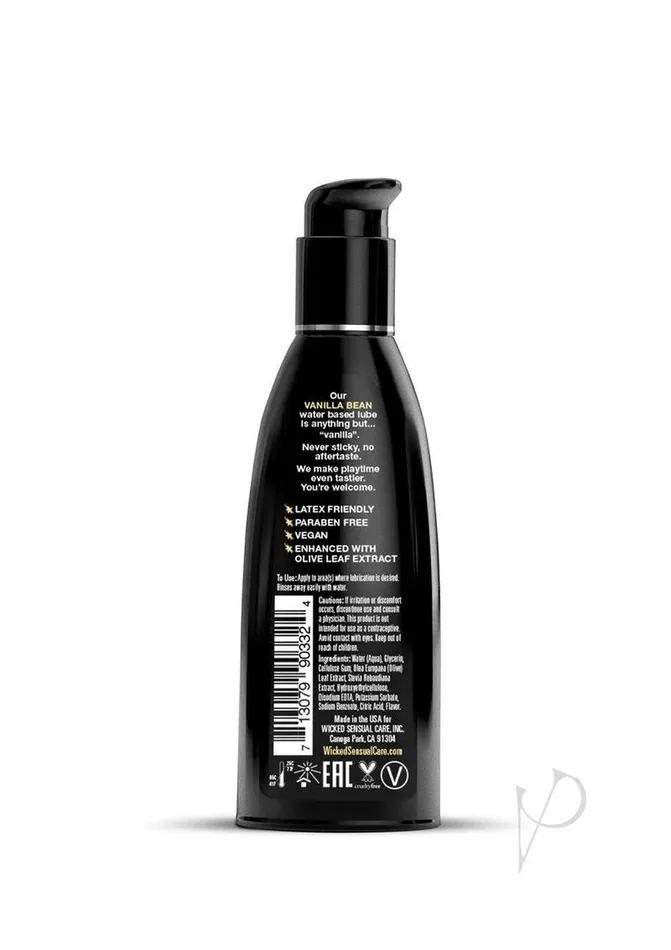 Wicked Aqua Dildos Wicked Aqua Water Based Flavored Lubricant Vanilla Bean 2oz