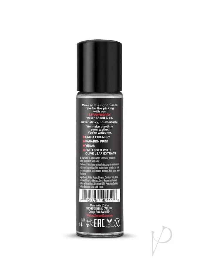 Wicked Aqua Lubricants Wicked Aqua Water Based Flavored Lubricant Strawberry 1oz
