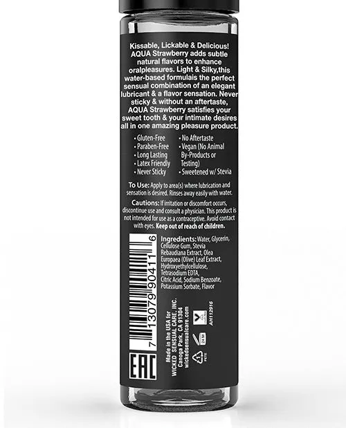 Wicked Aqua Lubricants Wicked Aqua Water Based Flavored Lubricant Strawberry 1oz