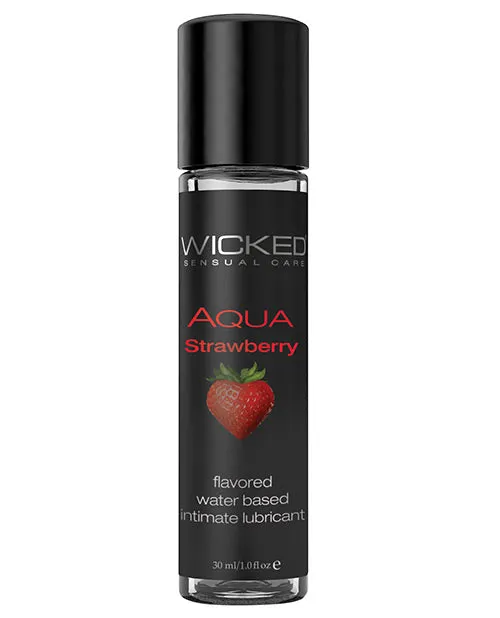 Wicked Aqua Lubricants Wicked Aqua Water Based Flavored Lubricant Strawberry 1oz