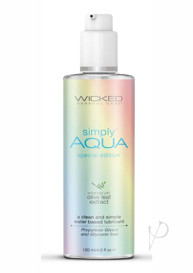 Wicked Simply Lubricants Wicked Simply Aqua Special Edition Water Based Lubricant 4oz Wicked Simply Lubricants Wicked Simply Aqua Special Edition Water Based Lubricant 4oz