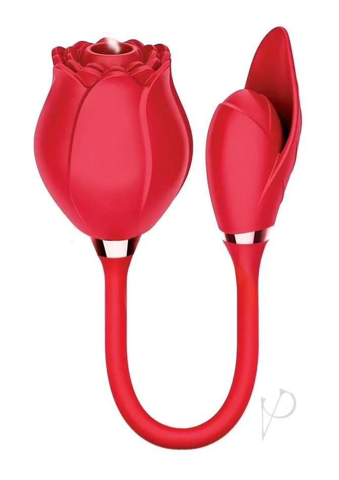 Wild Rose Female Sex Toys Wild Rose and Bullet Rechargeable Silicone Clitoral Stimulator with Suction Red