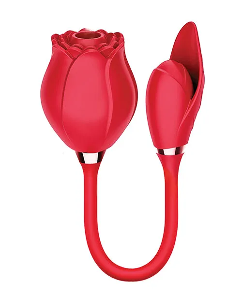 Wild Rose Female Sex Toys Wild Rose and Bullet Rechargeable Silicone Clitoral Stimulator with Suction Red
