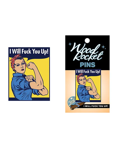 Wood Rocket Vibrators Wood Rocket I Will Fuck You Up Pin Multi Color