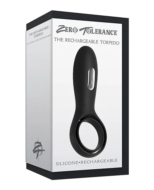 Zero Tolerance The Rechargeable Silicone Torpedo Vibrating Cock Ring Black Zero Tolerance Anal
