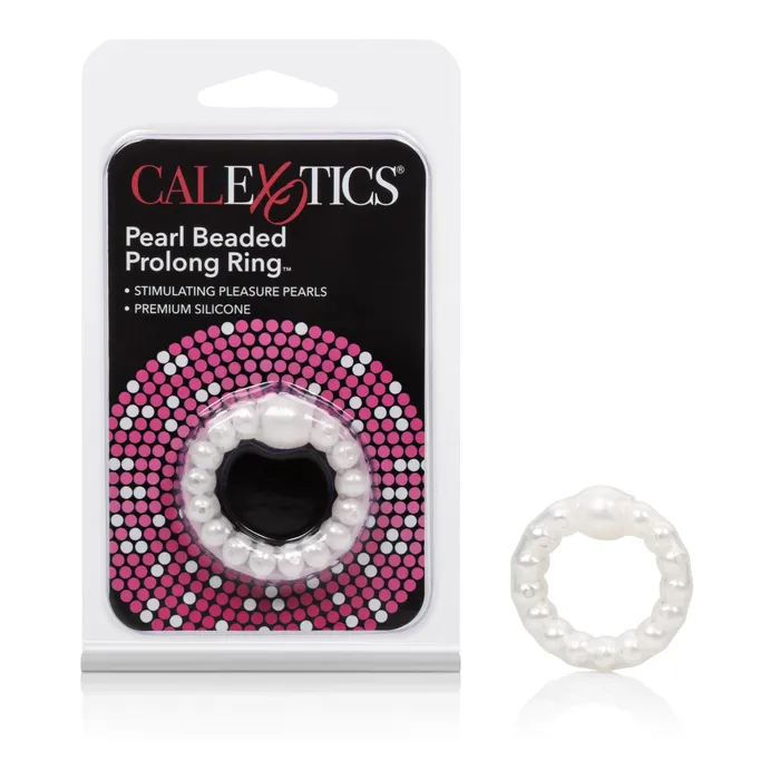 Anal Pearl Beaded Prolong Rings White CalExotics