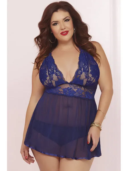 Anal Seven Til Midnight Wondrous Babydoll Set 10672XNavy1X2XH