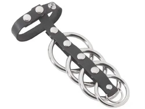 Anal Spartacus 5 Ring Black Rubber Changeable Gates of Hell