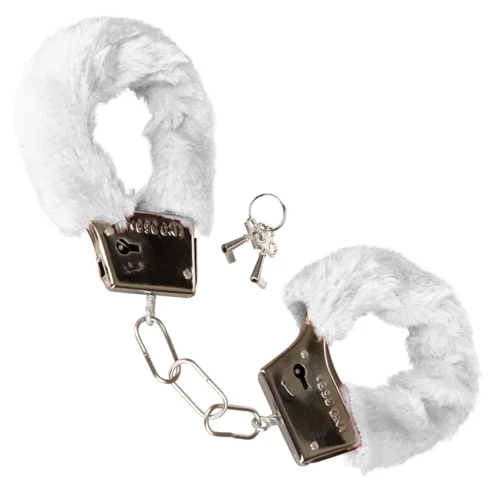 Couples CalExotics Playful Furry Cuffs White