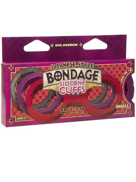 Couples Doc Johnson Japanese Bondage Silicone Cuffs Small Purple Couples Doc Johnson Japanese Bondage Silicone Cuffs Small Purple
