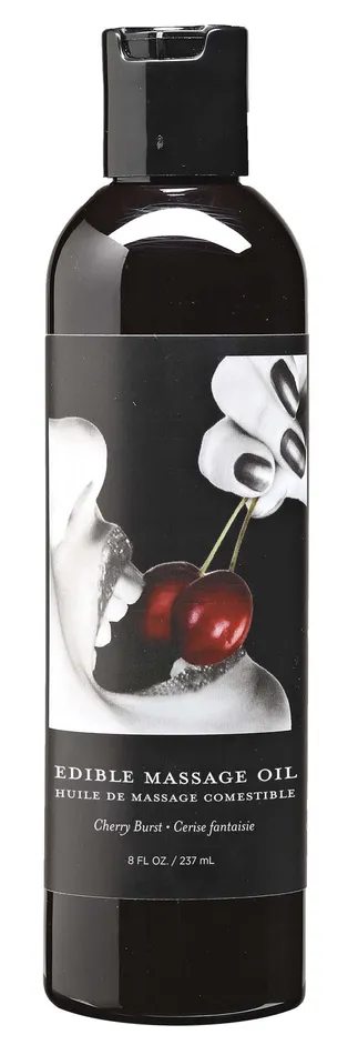 Couples Earthly Body Edible Massage Oil Cherry 8 Fl Oz